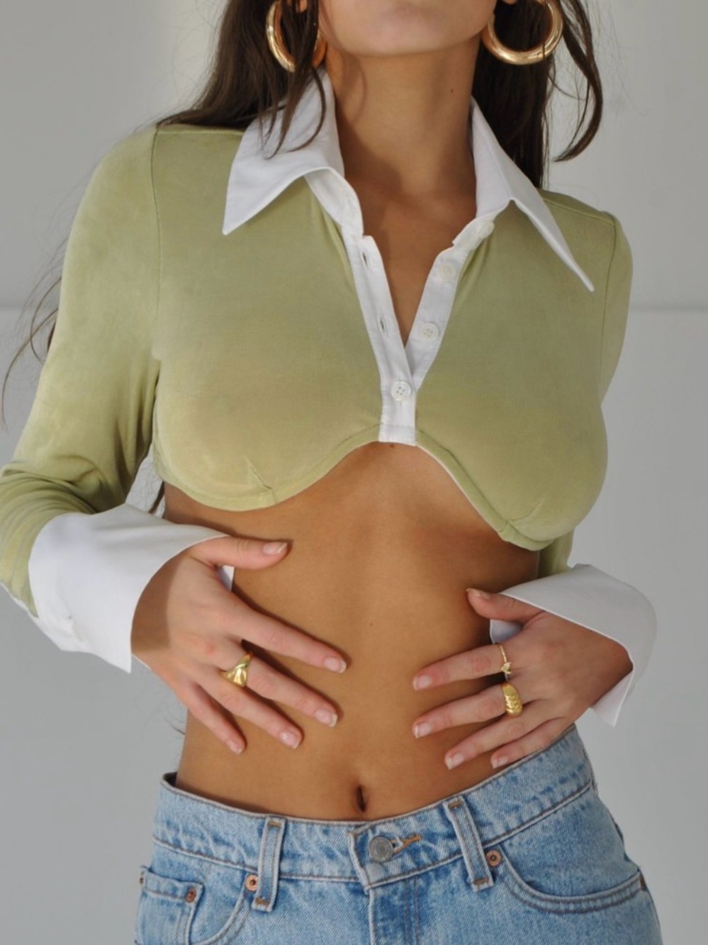 Mirror Palais Underwire Polo 2.0 Pistachio Green Corset Crop Top size S_NWT